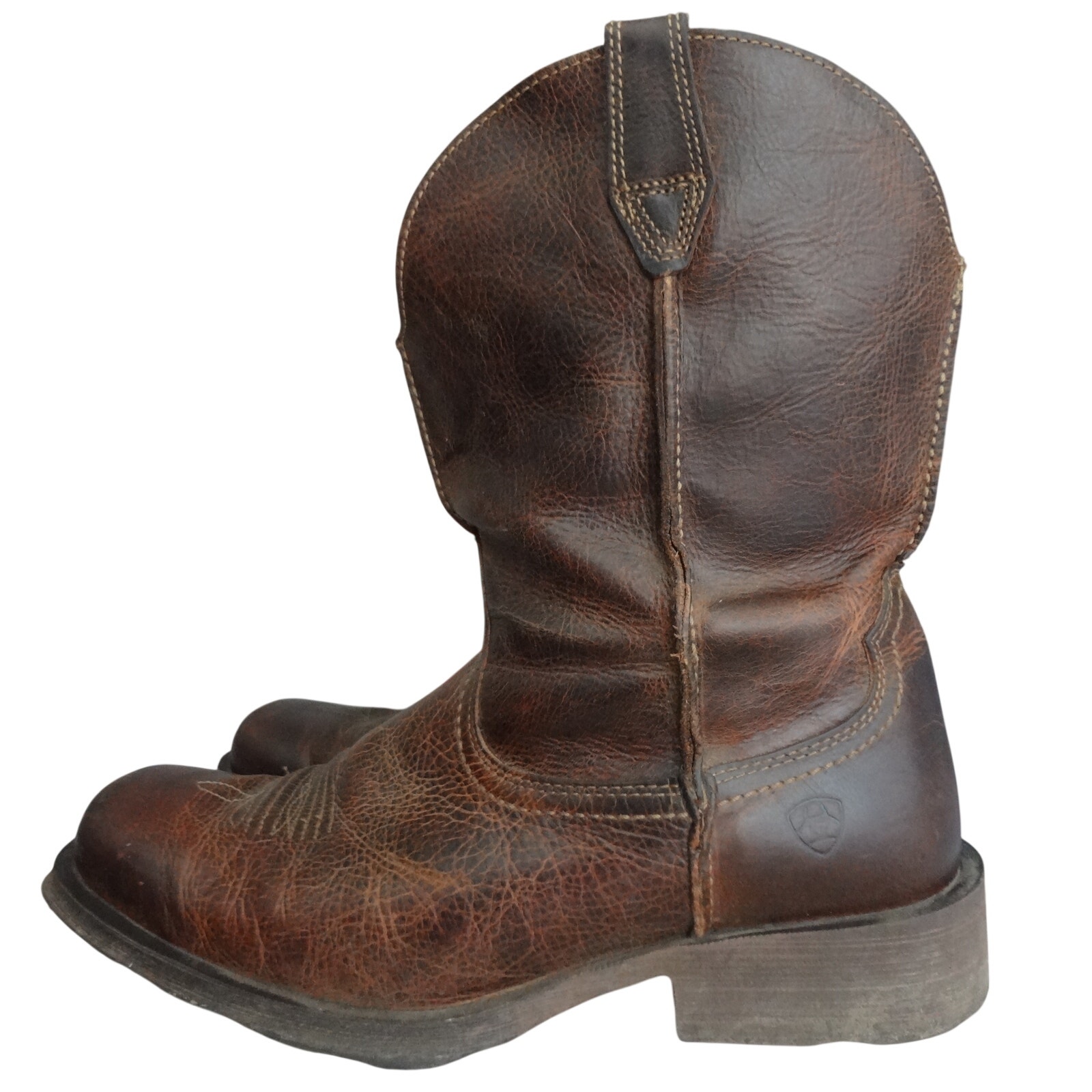 Ariat Rambler Western Boots Leather Brown Square Toe Cowboy Men 11 Ee Extra Wide